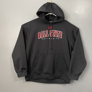 Under Armour Hoodie Mens XLarge Ball State Cardinals Black Red Sweater Football‎